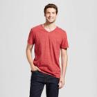 Men's Standard Fit Heathered Short Sleeve V-neck T-shirt - Goodfellow & Co Red