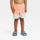 Toddler Boys' Ombre Printed Swim Shorts - Cat & Jack Orange