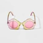 Toddler Girls' Glitter Flower Sunglasses - Cat & Jack Pink
