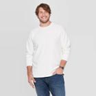 Men's Tall Standard Fit Long Sleeve Textured Crew Neck T-shirt - Goodfellow & Co White