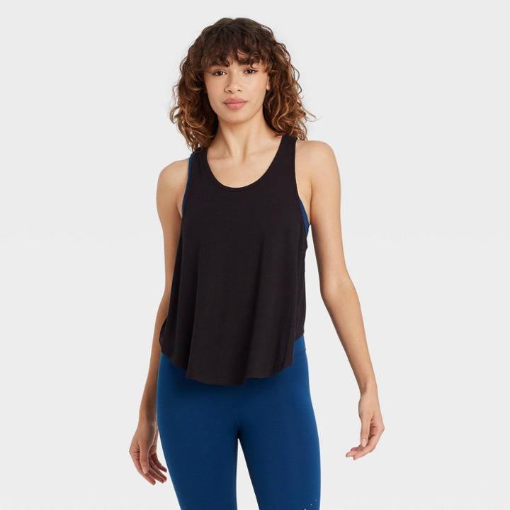 Women's Ribbed Racerback Tank Top - Joylab Black