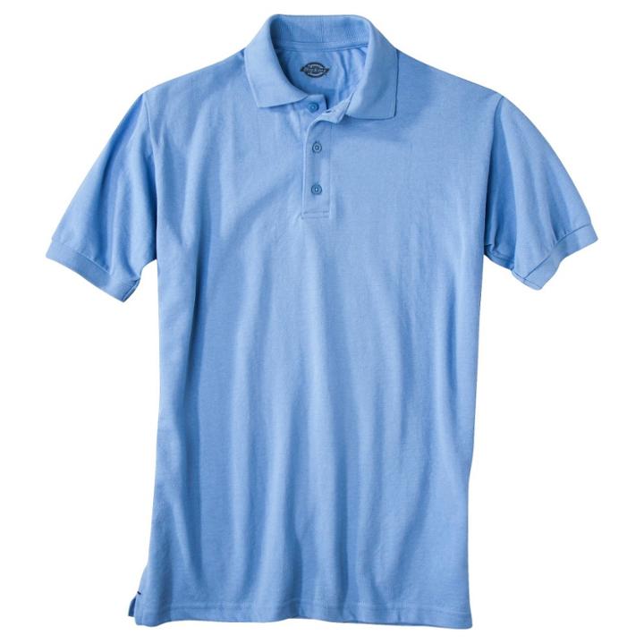 Dickies Men's Pique Uniform Polo Shirt - Light Blue