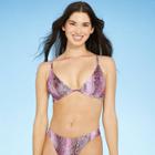 Women's Underwire Bikini Top - Shade & Shore Pink Snake Print