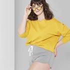 Women's Plus Size High-rise Fleece Dolphin Shorts - Wild Fable Heather Gray