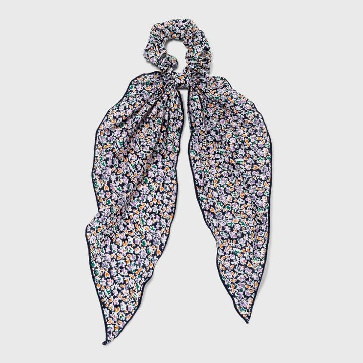 Floral Print Hair Twister With Tail - Universal Thread Navy