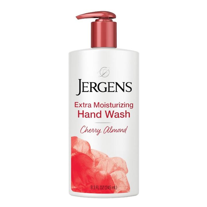 Jergens Extra Moisturizing Hand Wash, Cherry Almond Scent, Soap Moisturizes Dry Hands, Liquid Soap
