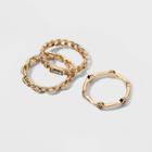 Frozen Chain And Cubic Zirconia Ring Set 3pc - A New Day Gold