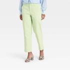 Women's High-rise Straight Leg Ankle Pants - A New Day Green