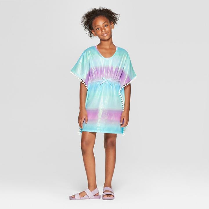 Girls' Ombre Pom Cover Up Dresses - Cat & Jack Purple