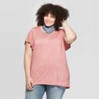 Women's Plus Size Short Sleeve Scoop Neck T-shirt - Universal Thread Rose