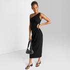 Women's Sleeveless One Shoulder Cut Out Dress - Wild Fable Black