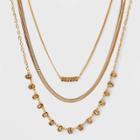 Multi-strand Crystal Statement Chain Necklace - A New Day Brown
