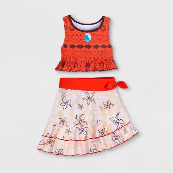 Girls' Disney Moana 3pc Swimsuit - 2 - Disney