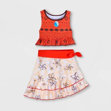 Girls' Disney Moana 3pc Swimsuit - 2 - Disney