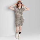 Women's Short Sleeve Cut Out Detail Knit Bodycon Dress - Wild Fable Brown