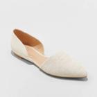 Women's Rebecca Wide Width Microsuede Pointed Ballet Flats - A New Day Cream 6.5w, Women's, Size: 6.5 Wide, Beige