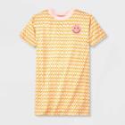 Girls' Smiley Squiggle Oversized Sleep Shirt - Art Class Orange