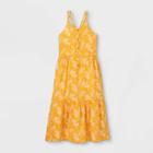 Girls' Button-front Woven Sleeveless Dress - Art Class Yellow