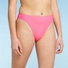 Juniors' Cheeky High Leg Mid-waist Bikini Bottom - Xhilaration Pink