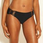 Women's Macrame Inset High Waist Bikini Bottom - Xhilaration Black