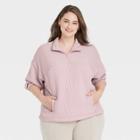 Women's Plus Size Quarter Zip Sweatshirt - A New Day Lilac