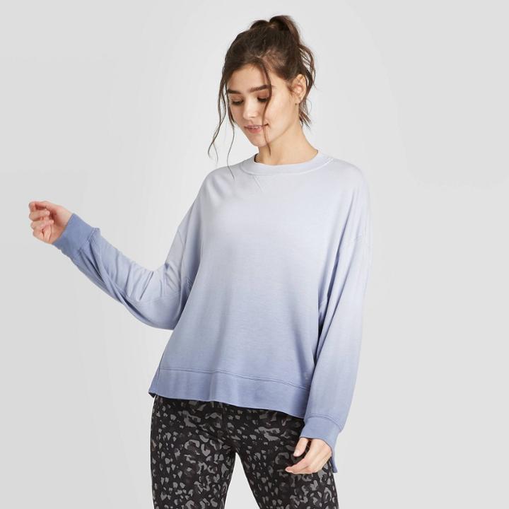 Women's Dyed Cozy Long Sleeve Sweatshirt - Joylab Blue