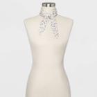 Women's Pleated Animal Print Chiffon Neckerchief - A New Day Cream One Size, Ivory