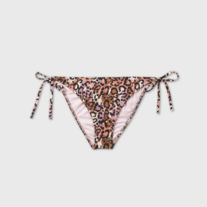 Women's Side-tie Cheeky Bikini Bottom - Shade & Shore Animal Print