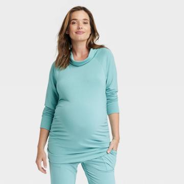 Pullover Maternity Sweatshirt - Isabel Maternity By Ingrid & Isabel Aqua Blue
