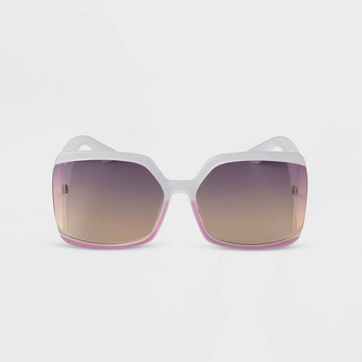 Women's Oversized Square Sunglasses - A New Day White