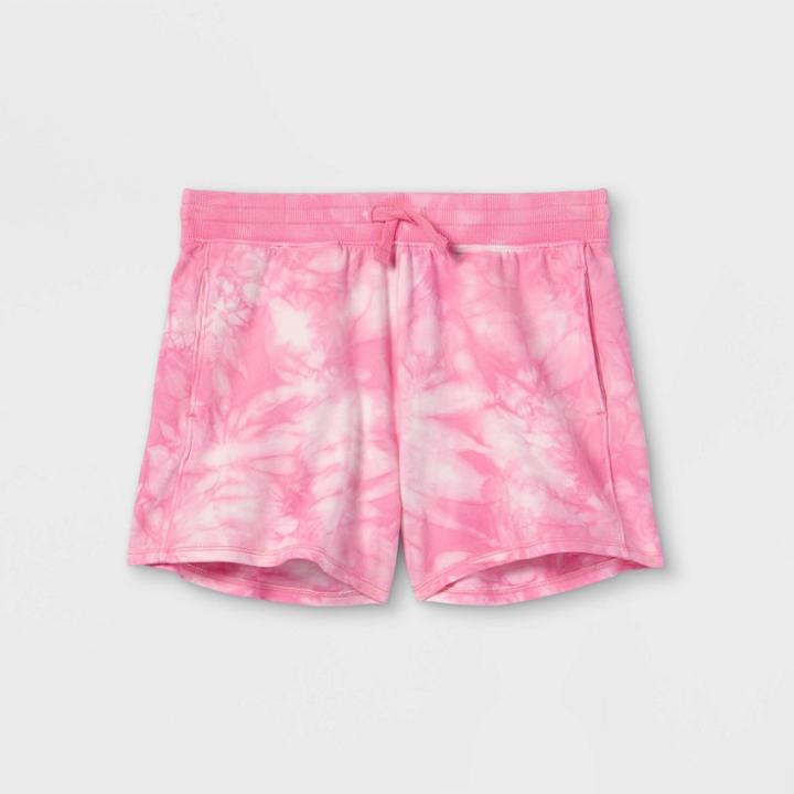 Girls' Lightweight Fleece Shorts - All In Motion Pink