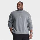 Men's Big & Tall Standard Fit High Neck Zip-up Sweatshirt - Goodfellow & Co Dark Gray