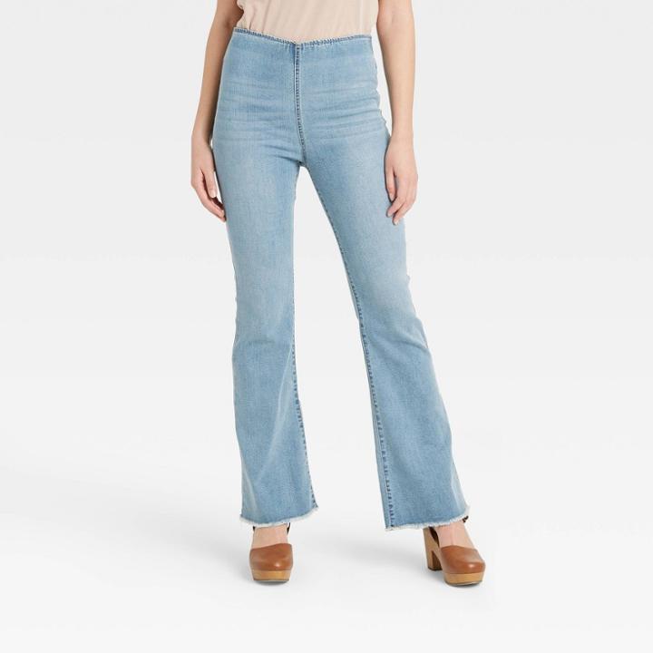 Women's High-rise Flare Denim Pants - Knox Rose Light Wash