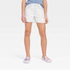 Girls' High-rise Midi Jean Shorts - Art Class Light Wash