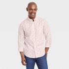 Men's Printed Poplin Long Sleeve Button-down Shirt - Goodfellow & Co Light Pink/shapes