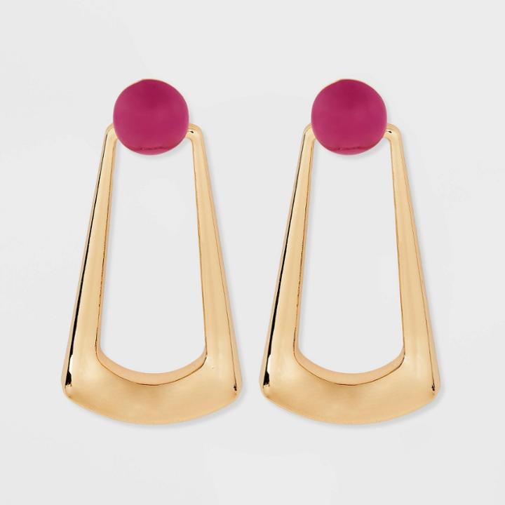 Gold Drop Earrings - A New Day Pink