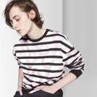 Men's Striped Long Sleeve French Terry Pullover Sweatshirt - Original Use Sugar N'