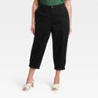 Women's Plus Size High-rise Utility Ankle Pants - A New Day Black