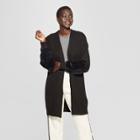 Women's Long Faux Fur Blocked Sleeve Cardigan - Who What Wear Black
