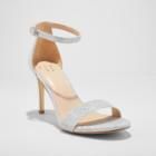 Women's Myla Satin Shimmer Stiletto Pump Heel Sandal - A New Day White
