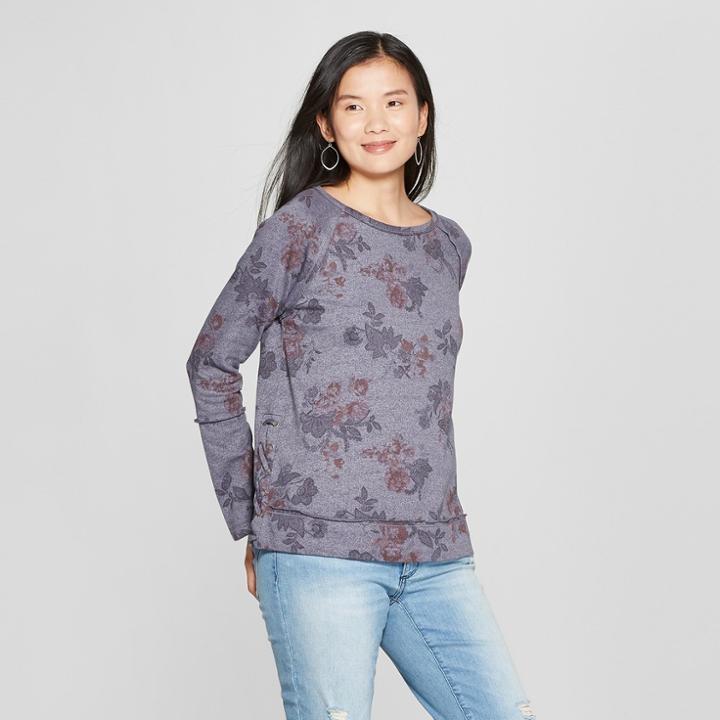 Women's Floral Print Sweatshirt - Knox Rose Gray