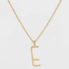 Gold Over Silver Plated Cubic Zirconia 'e' Initial Pendant Necklace - A New Day Gold