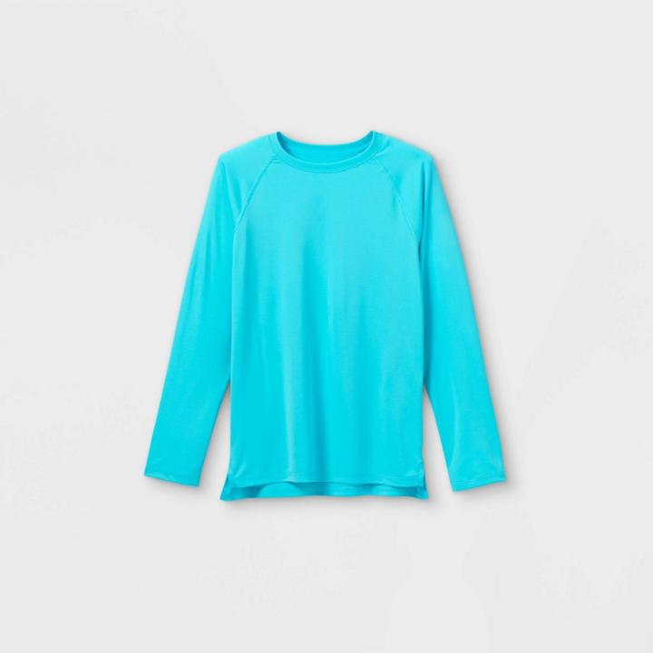 Boys' Long Sleeve Tech T-shirt - All In Motion Aqua