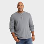 Men's Tall Standard Fit Long Sleeve Henley T-shirt - Goodfellow & Co Gray