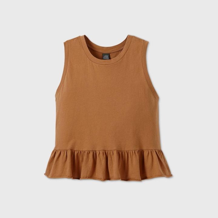 Women's Peplum Tank Top - Wild Fable Brown