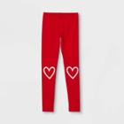 Girls' Heart Valentines Leggings - Cat & Jack Red