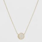 Target Sterling Silver Half Moon Pave Cubic Zirconia Necklace - Gold, Girl's