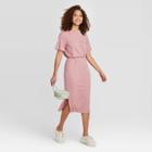 Women's Short Sleeve Cinched Waist T-shirt Dress - A New Day Rose Xs, Women's, Pink