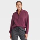 Women's Fleece Quarter Zip Sweatshirt - A New Day Burgundy