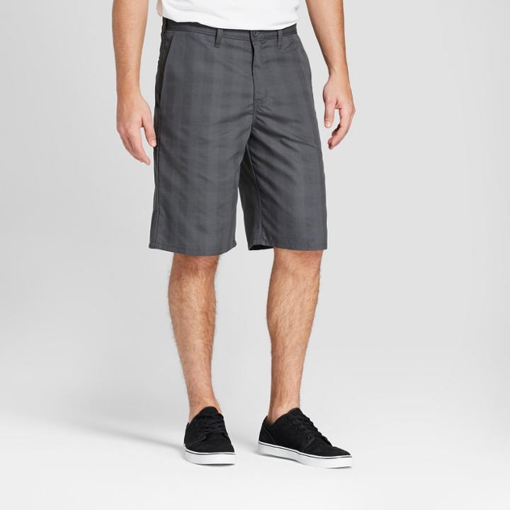Dickies Men's 11 Striped Flat Front Shorts With Cell Pocket - Charcoal (grey)